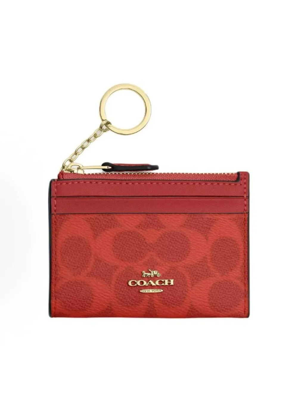 coach Mini Skinny Id Case In Signature Canvas cw870